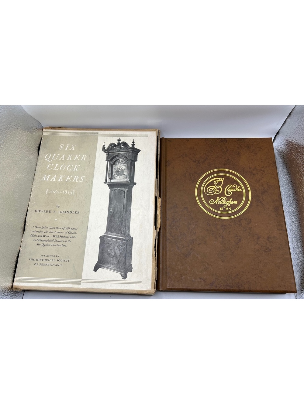 Vintage 1943 Six Quaker Clockmakers Signed Chandlee Hardcover Book Slipcover